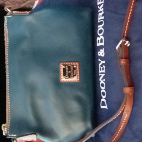 Dooney & Bourke Handbags - DOONEY & BOURKE FLORENTINE LEATHER BLUE CROSSBODY PURSE/ WALLET RFID PROTECTION